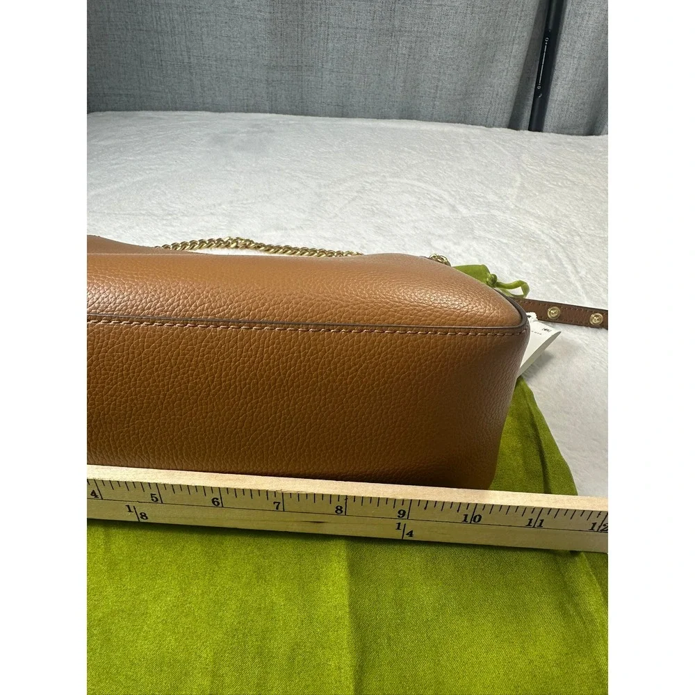 Tory Burch Perry Shoulder Bag Women OS Autumn Brown NEW Pebbled Leather 175544